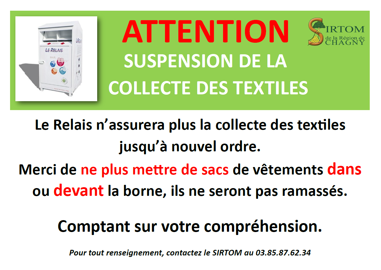 affiche collecte textiles suspendue